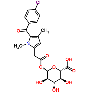 (2S,3S,4S,5R,6S)-6-[2-[5-(4-氯苯甲?；?-1,4-二甲基吡咯-2-基]乙酰基]氧基-3,4,5-三羥基四氫吡喃-2-羧酸結(jié)構(gòu)式_75871-31-7結(jié)構(gòu)式