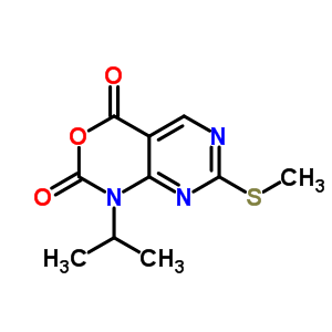 1-異丙基-7-(甲基硫代)-1H-嘧啶并[4,5-d][1,3]噁嗪-2,4-二酮結(jié)構(gòu)式_76360-89-9結(jié)構(gòu)式