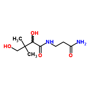 D-N-(2-氨基甲酰乙基)-2,4-二羥基-3, 3-二甲基丁酰胺結(jié)構(gòu)式_7757-97-3結(jié)構(gòu)式