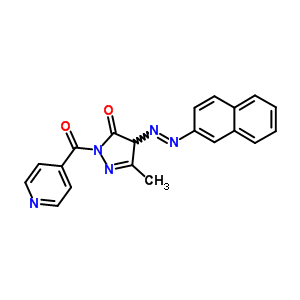 2-異煙?；?5-甲基-4-(2-萘二氮雜烯)-2,4-二氫-3H-吡唑-3-酮結(jié)構(gòu)式_78503-85-2結(jié)構(gòu)式