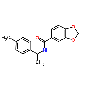n-[1-(4-甲基苯基)乙基]-1,3-苯并二氧雜環(huán)戊烯-5-羧酰胺結(jié)構(gòu)式_858036-54-1結(jié)構(gòu)式