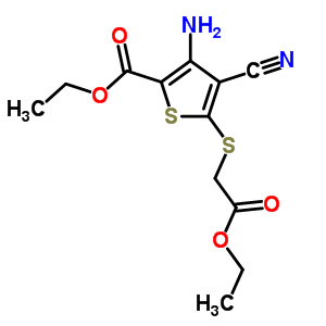 3-氨基-4-氰基-5-(乙氧基羰基甲基磺?；?噻吩-2-羧酸乙酯結(jié)構(gòu)式_91568-02-4結(jié)構(gòu)式