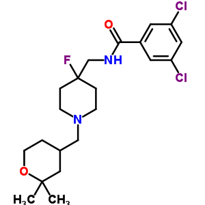 3,5-二氯-n-[[4-氟-1-[(四氫-2,2-二甲基-2H-吡喃-4-基)甲基]-4-哌啶基]甲基]苯甲酰胺結構式_918431-87-5結構式