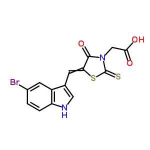 2-[5-[(5-溴-1H-吲哚-3-基)亞甲基]-4-氧代-2-磺?；?噻唑啉-3-基]乙酸結(jié)構(gòu)式_92423-68-2結(jié)構(gòu)式